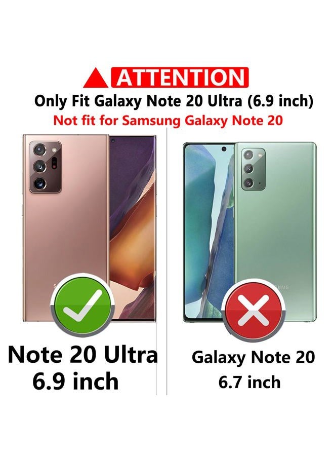 YZOK for Note 20 Ultra Case,with Camera Lens Cover HD Screen Protector,[Military Grade] Ring Car Mount Kickstand Hybrid Hard PC Soft TPU Shockproof Protective Case for Galaxy Note 20 Ultra, Black - Image 2