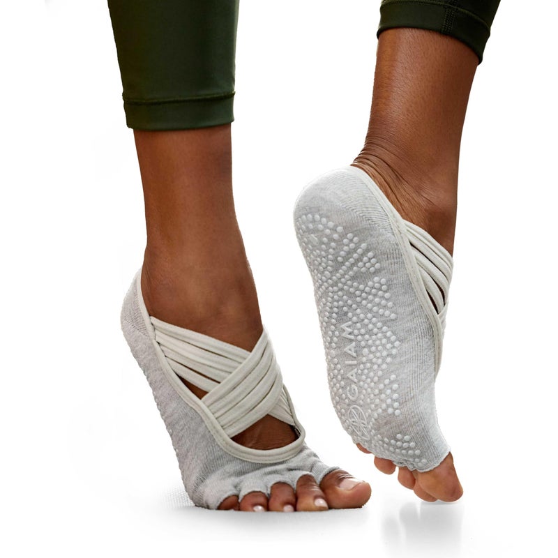 Gaiam Grippy Yoga Socks with NonSlip Grip for Women Barre Pilates Hot Yoga at Home for Added Balance and Stability Single Pair 2Pack 3Pack - Image 2