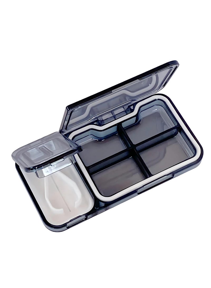 Generic Pill Cutter and Storage – Medicine Storage Compartment Box for Holding Tablets and Cutting Pills in Half | Easy to Carry | Travel Friendly (Grey)  - Image 2