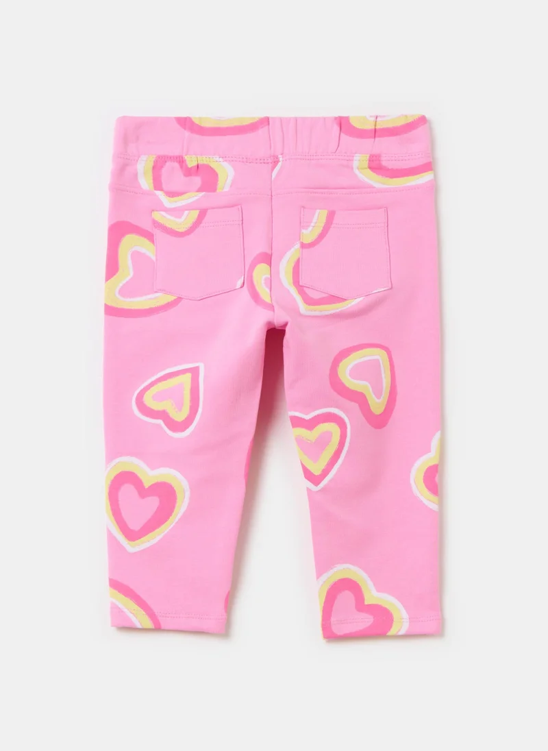 او في اس Treggings in stretch cotton with print