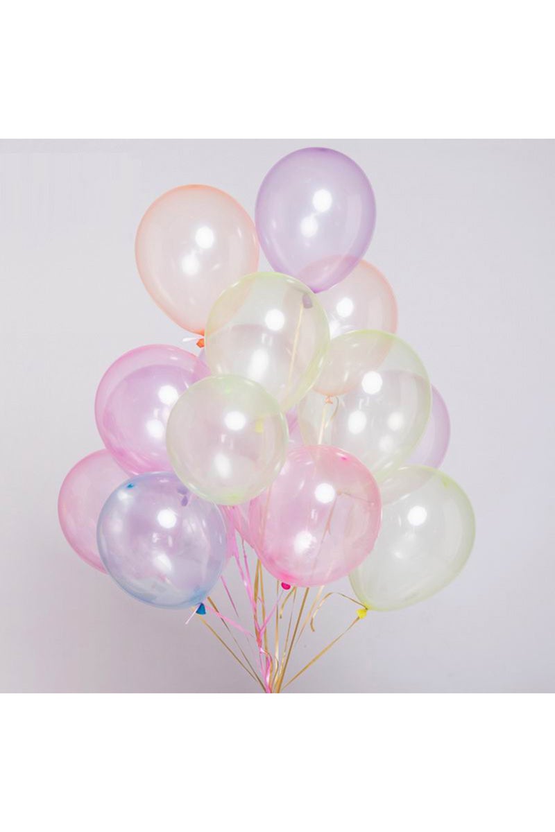 10inch MULTI 20Pcs 10inch Crystal Bubble Balloons Pastel Colorful Transparent Latex Balloons Birthda
