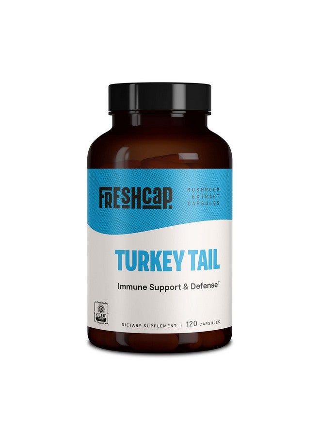 FreshCap Mushrooms كبسولات فطر ذيل الديك الرومي فريش كاب 120 حبة 60 يوم إمداد دعم مناعي قوي (35% بيتا غلوكان) مكمل فطري يومي عضوي مستخلص جسم الثمرة - Image 1