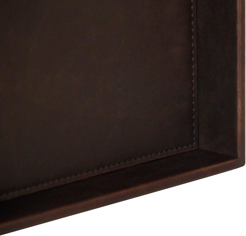 Vixdonos Leather Valet Tray Rectangular Catchall Tray Counter Organizer for Key,Jewelry,Perfume,Glasses and Watches(Brown) - Image 3