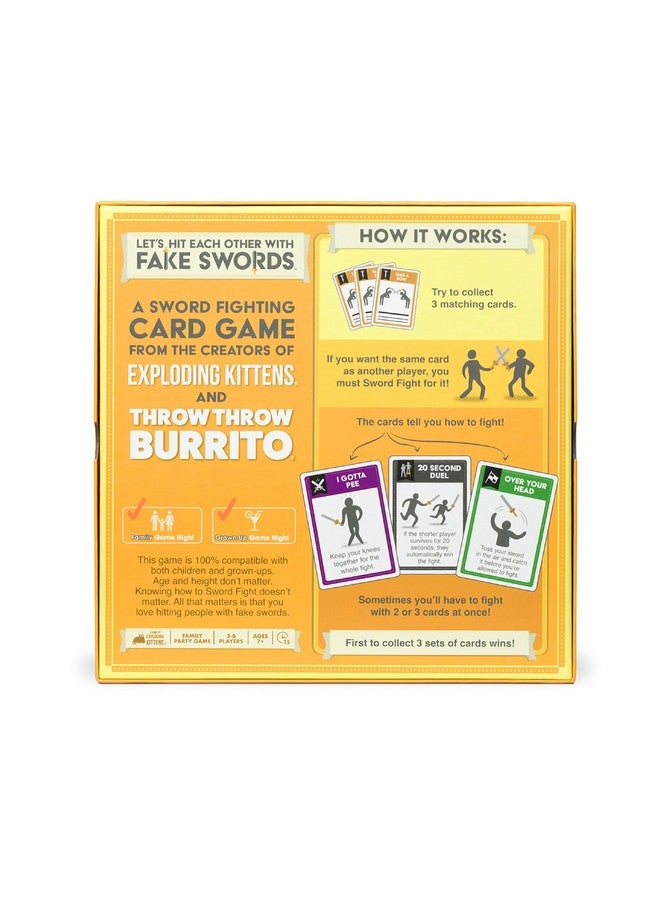 Exploding Kittens LLC Let’s Hit Each Other with Fake Swords by Exploding Kittens - 3-6 Players - Ages 7+ - 15 Minutes to Play - A Sword Fighting Card Game - Party Game for Kids & Family Night  - Image 2