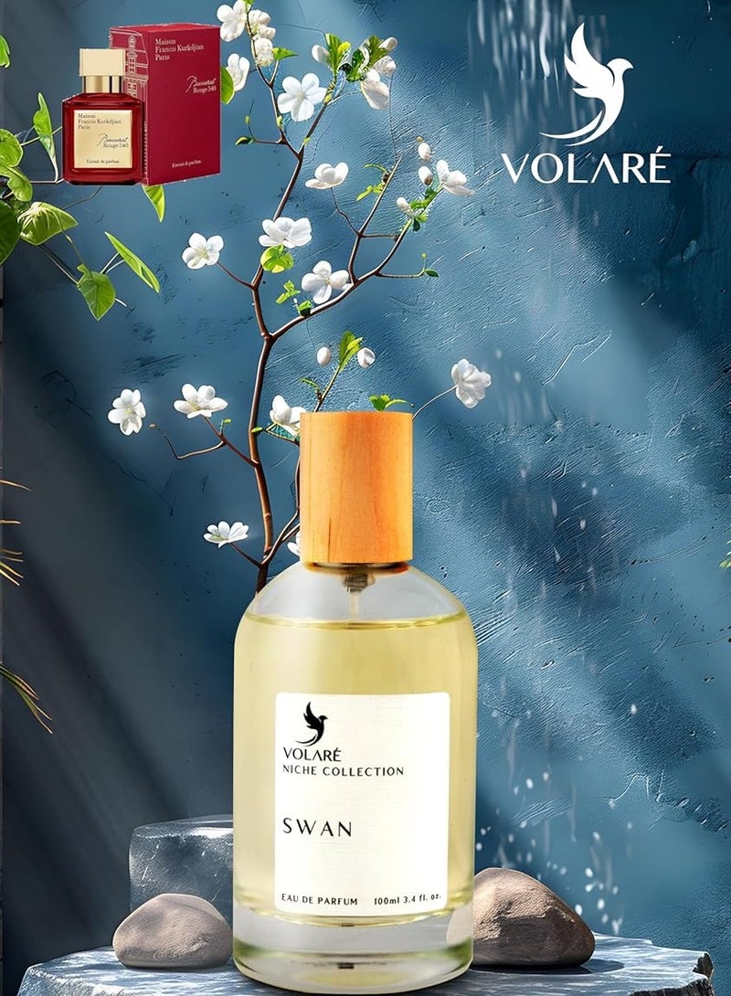 VOLARE Swan Eau De Parfum For Women ( Inspired by Maison Francis Kurkdjian Baccarat Rouge 540 ) - 100ml - Image 2