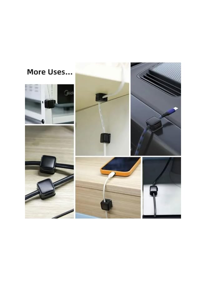 Green Tiger 6-Pack Magnetic Cable Clips Spring Cable Holder Clips Cable Management Clips Adhesive Cord Wire Holder Keeper for Home Office Desk Phone Car Wall Desktop Nightstand - Image 5