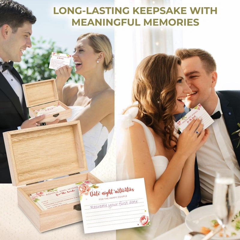 STOFINITY Advice For The Bride Cards - 50 Pcs Wedding Advice Cards For Bridal Shower Decorations, Marriage Advice And Wishes Cards For Engagement Party Games, Advice Box For Wedding Shower Decor - Image 5