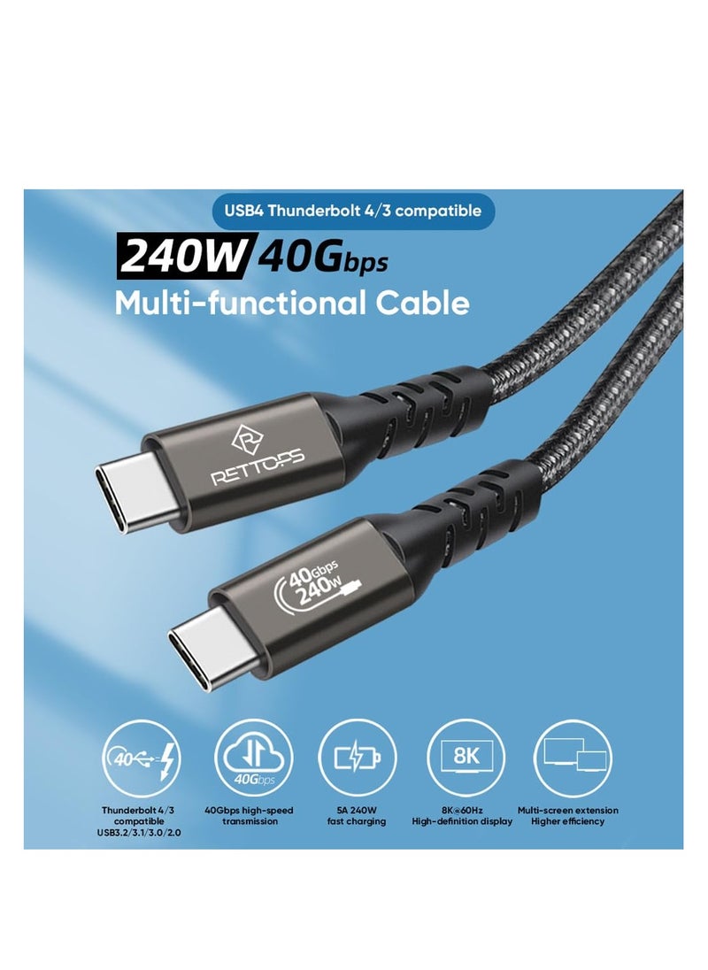 USB4.0 c to c Fast Charging 40Gbps Data Cable, Thunderbolt 4 Cable, high Speed USB c Cable, 240w Charging Cord, Data Transfer Cable, 8k, 5K, 4K, Ultra HD, 4.92ft/1.5m Braided Cable. - pzsku/Z9A967EAA8A0B33100E3EZ/45/_/1739179413/c1399e66-619b-43c4-a110-b736210cc74e