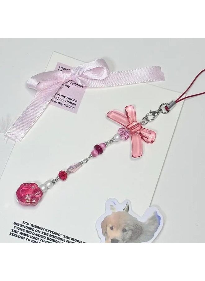 Generic - Hand-made Beads Homemade Simple Ins Style Mobile Phone Chain Cute Goo Ben Camera Bag Pendant-Specifications: Travel Jellyfish Mobile Phone Chain - Image 1