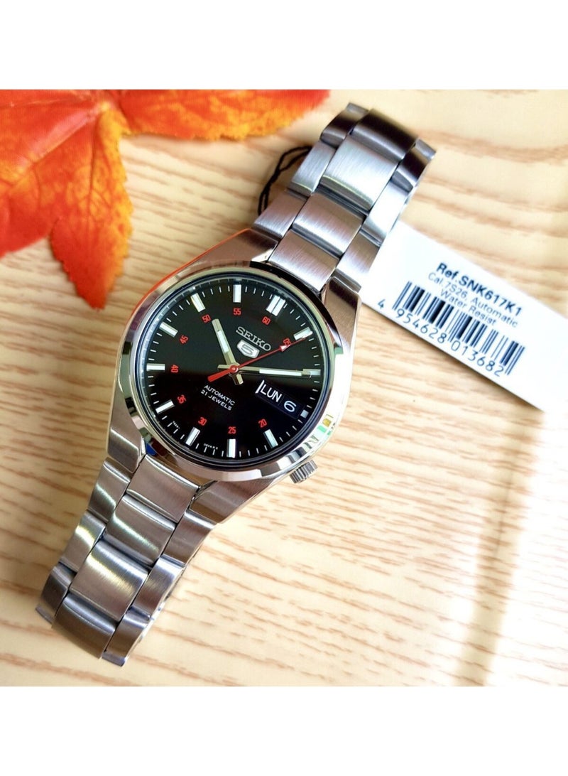 Seiko Mens Automatic Watch, Analog Display And Stainless Steel Strap SNK617K1 - Image 3