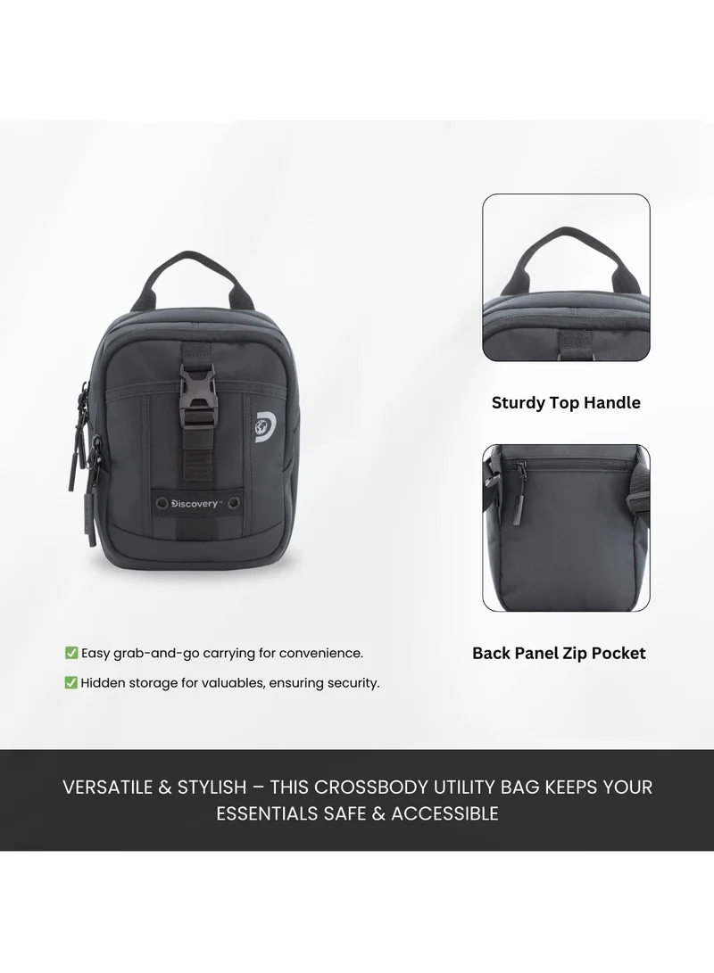 Discovery Discovery SHIELD RPET Polyester Tablet Utility Bag Black, Compact Travel Bag for Men and Women, Shoulder Bag, Portable Organizer, Sustainable Material and Eco Friendly