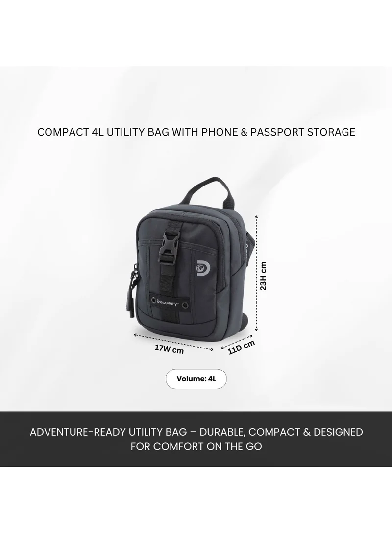 Discovery Discovery SHIELD RPET Polyester Tablet Utility Bag Black, Compact Travel Bag for Men and Women, Shoulder Bag, Portable Organizer, Sustainable Material and Eco Friendly