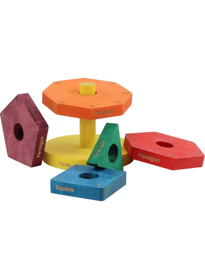 Maple Landmark Shape Stacker in Rainbow Colors - Made in USA - Image 2