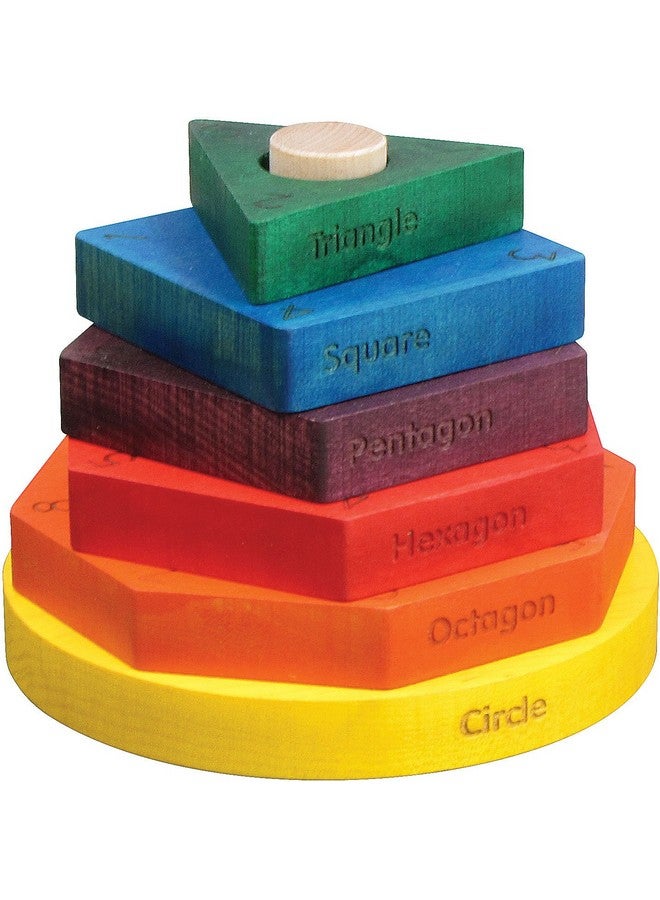 Maple Landmark Shape Stacker in Rainbow Colors - Made in USA - Image 3