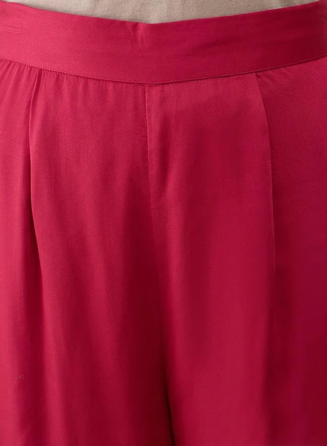 Femmella Femmella Sleeveless Scallop Trim Tunic with Straight Pant Co-Ords