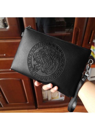 Tiger Head Soft Leather Clutch Bag Black Trendy Brand Clamp Bag Clutch Bag Social Spirit Guy Multifunctional Men's And Women's Bag Pu-Color:With Strap 1102 Embossed Deer Head-Size:Small - pzsku/Z9A96B21D2732B0E69277Z/45/1744190913/0839a43b-c0c1-4348-94fd-b5be81243a38