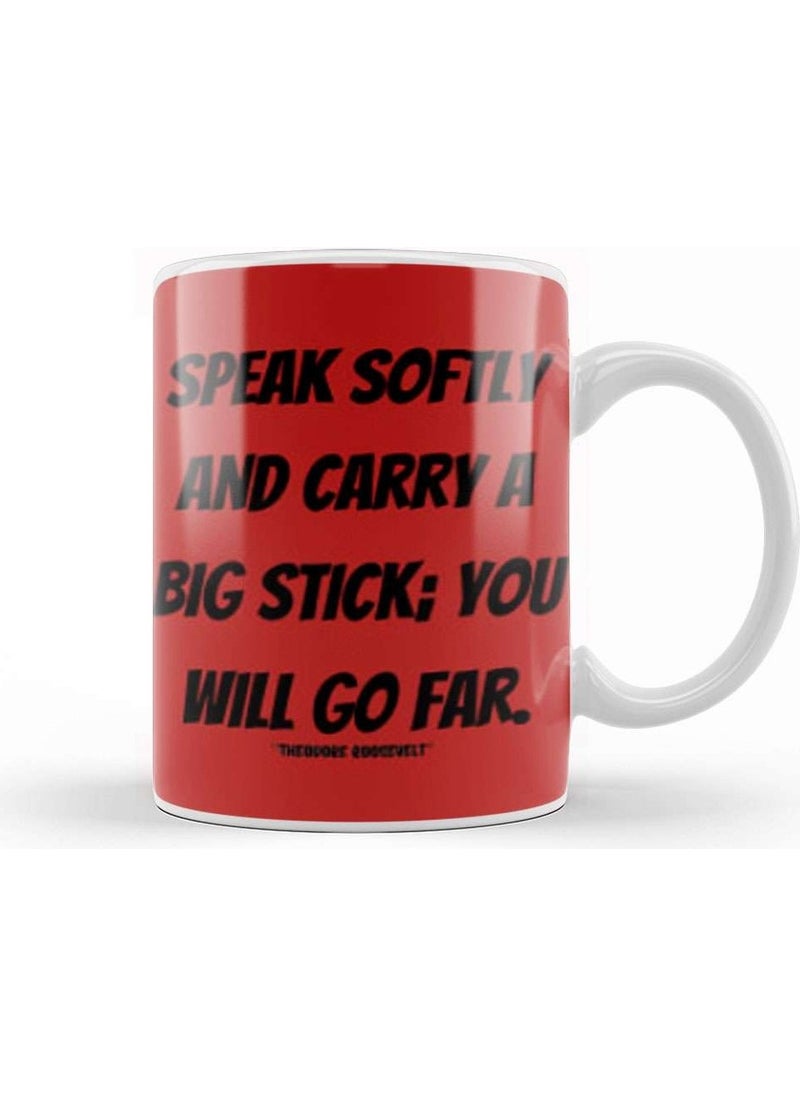 Baskı Dükkanı - Print Shop Theodore Roosevelt Quotes Gifts Vintage Retro Rainbow Style Mug Porcelain - Image 1