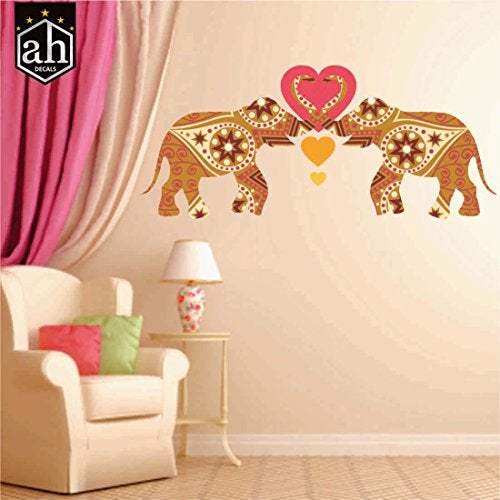 AH Decals AH Decal Home Decor Artistic Elephant Love Heart Design Wall Sticker for Living Bed Room (Size - 90 cm X 40 cm) - Image 3