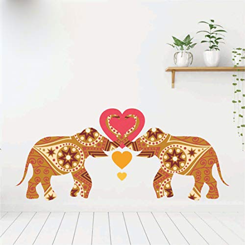 AH Decals AH Decal Home Decor Artistic Elephant Love Heart Design Wall Sticker for Living Bed Room (Size - 90 cm X 40 cm) - Image 1