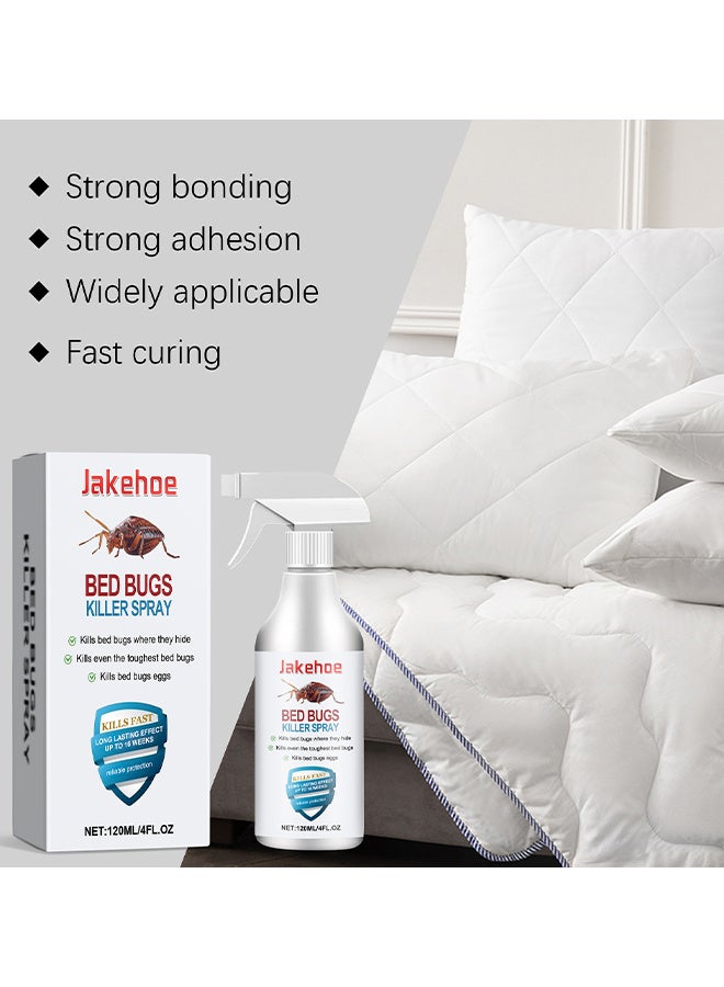 Jakehoe 120ml Bed Bugs Killer Spray, Roach & Fly Killer Spray, Plant-Based Actives Kill Insects & Bugs On Contact, Non-Greasy, Repellent Indoor Flea Moth Bugs Bed Bugs, No Stains, Fresh Scent  - Image 1