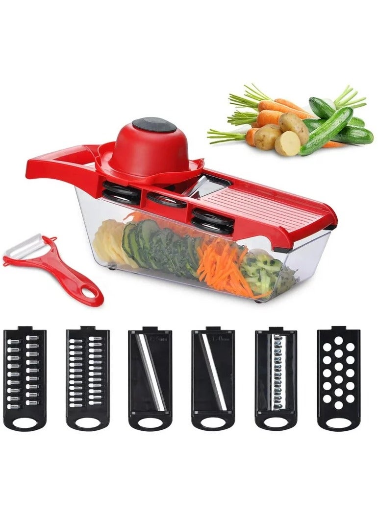 DubaiGallery Vegetable Slicer - Salad type vegetable slicer and cutter is spiralized in food this mandolin can chop onion type by hand also all kinds of fruits and vegetables in excellent for chef - Image 1