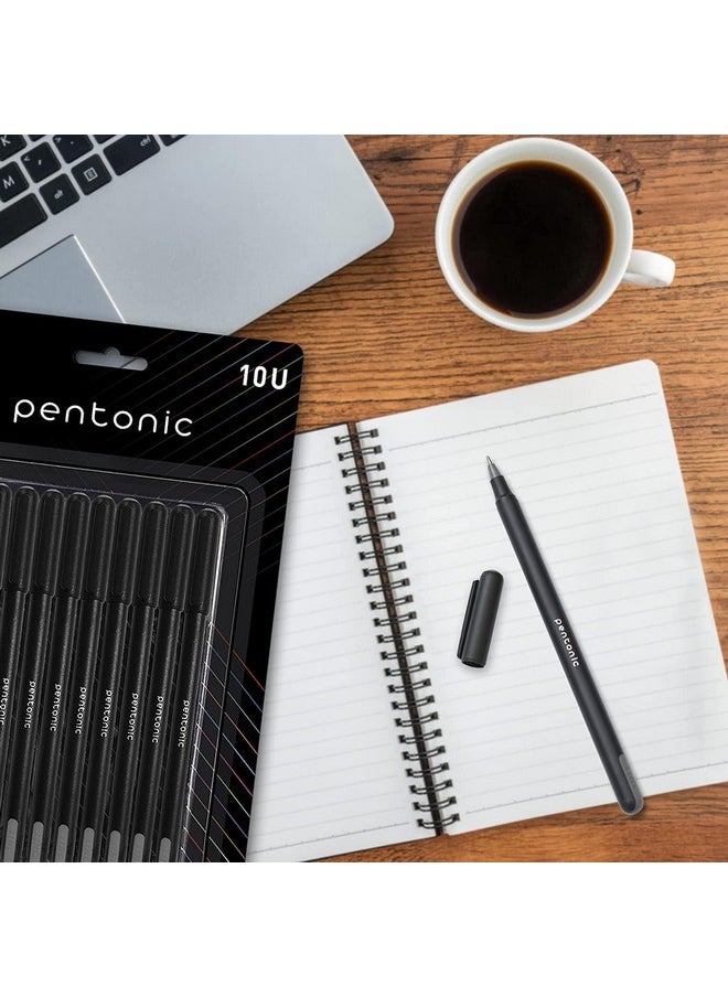 Pentonic - 0.7 Mm Ball Pen Blister Pack | Black Body | Blue Ink | Set Of 10 Pens - Image 1