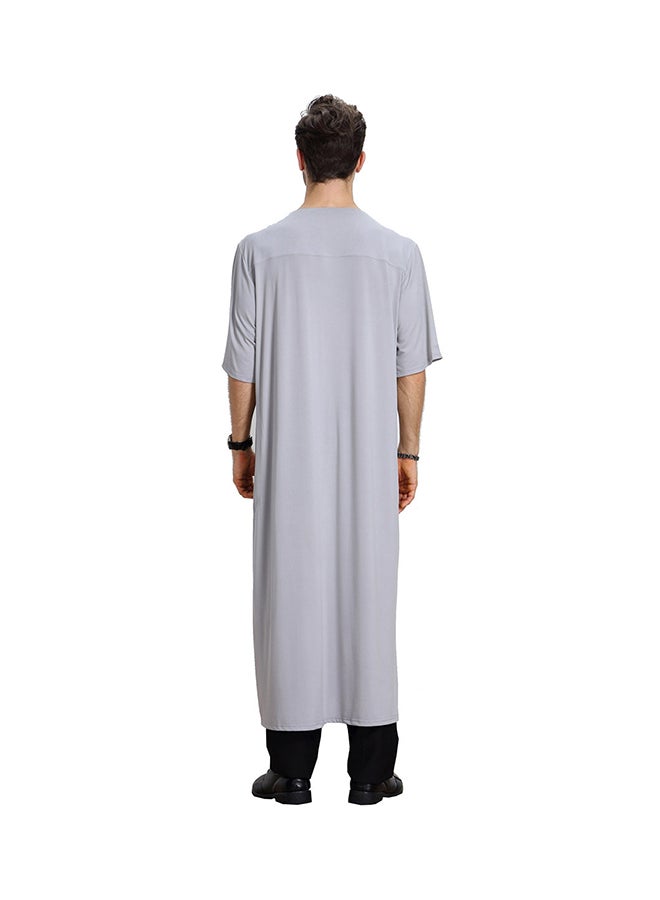 شاربدو قفطان برقبة على شكل حرف V رمادي - Image 2