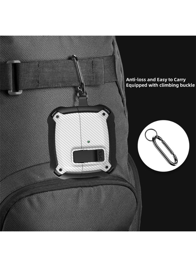 أنيوغرو متوافق مع Galaxy Buds 3 Pro/Buds 3، حماية كاملة للجسم (مع قفل أمان)، مقاوم للصدمات والسقوط، غلاف حماية صلب مع قفل أمان ومجموعة تنظيف لممارسة الرياضة أثناء التنقل - Image 5