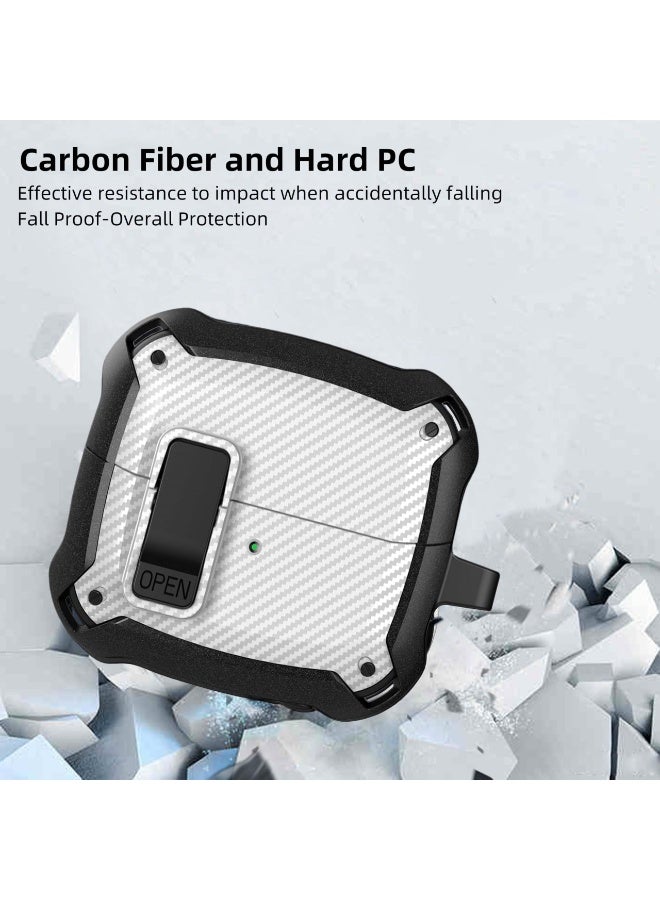 أنيوغرو متوافق مع Galaxy Buds 3 Pro/Buds 3، حماية كاملة للجسم (مع قفل أمان)، مقاوم للصدمات والسقوط، غلاف حماية صلب مع قفل أمان ومجموعة تنظيف لممارسة الرياضة أثناء التنقل - Image 2