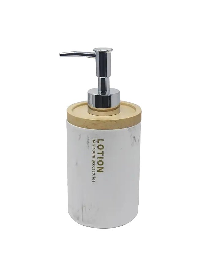 Five Simply Smart Lea Marble Effect Bathroom High Quality Ceramics Soap Dispenser White 272 ml 160939