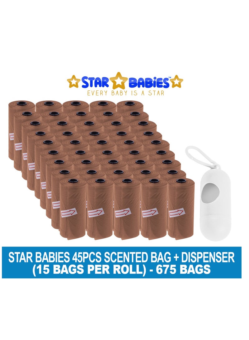 STAR BABiES Star Babies Scented Bag-Pack of 45/675bags with Dispenser - Brown  - Image 2