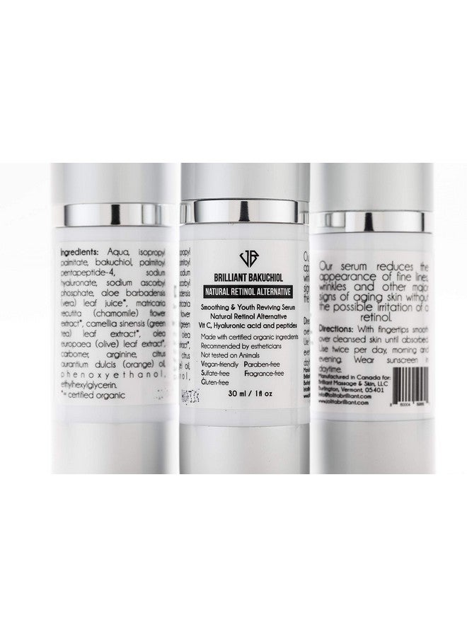 Brilliant Massage & Skin Brilliant Bakuchiol Serum Natural & Ultimate Retinol Alternative With Hyaluronic Acid Peptides Matrixyl Vit C Aloe Nourishing And Youth Reviving Skin Serum - Image 2