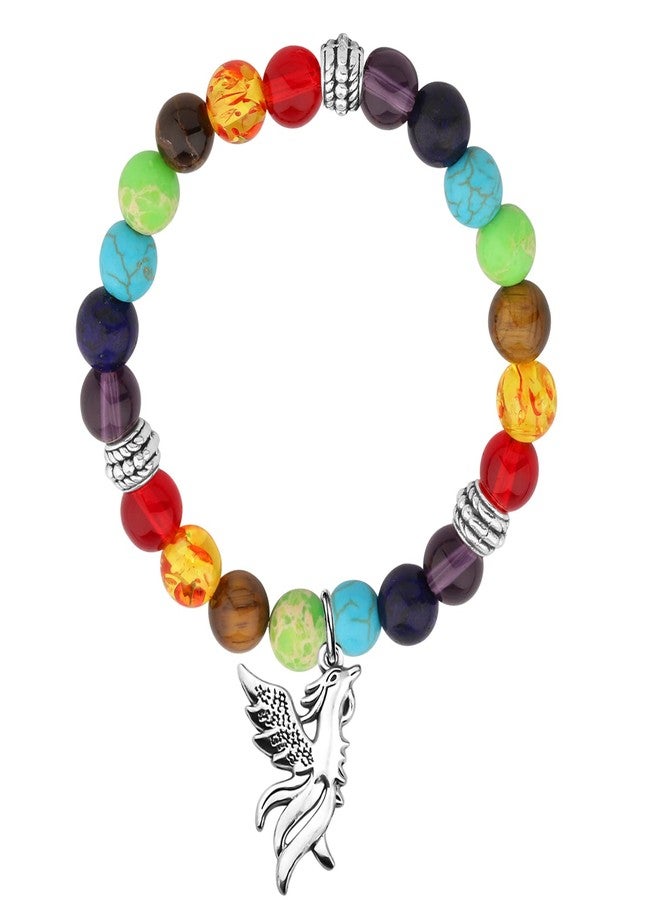 MYOSPARK Phoenix Bracelet Phoenix Bird Charm Phoenix Lover Gift Rising Phoenix Rebirth Inspirational Jewelry Gift (Phoenix bead BR) - Image 2