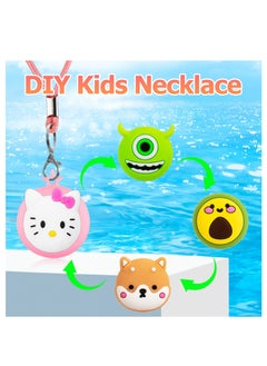 Anmi AirTag Necklace Kids, 2 Pack Holder for Apple Air Tag Toddler Silicone Hidden Case Convenient Than Wristband Bracelet Child AirTags Holder for Girls (Pink, Yellow), silicone  - Image 2