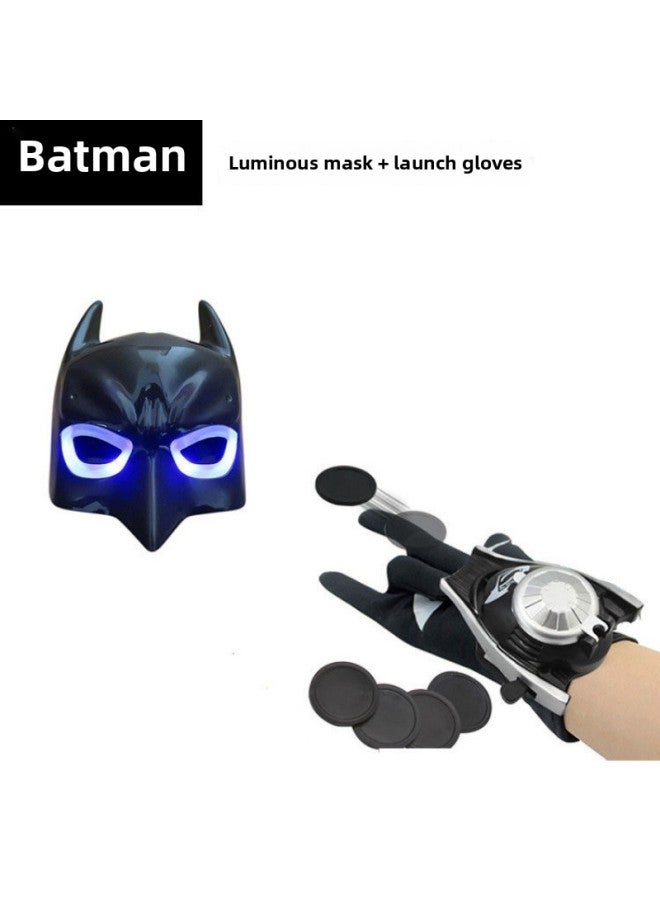 Kids Batman Cloak Mask Armor Toy Kids Batman Play Suit  Play-Color:Glowing Batman Mask + Glove Launcher - Image 1