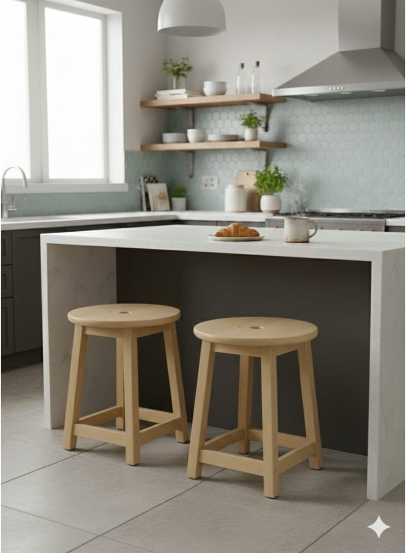 2 Solid Beech Wood Kitchen Chairs – Durable & Elegant Design – Comfort for Your Kitchen - Image 1