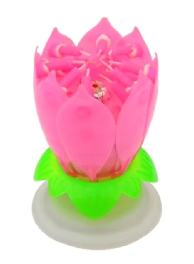 FASHION Rotating Lotus Flower Musical Candle 6 x 11centimeter  - Image 1