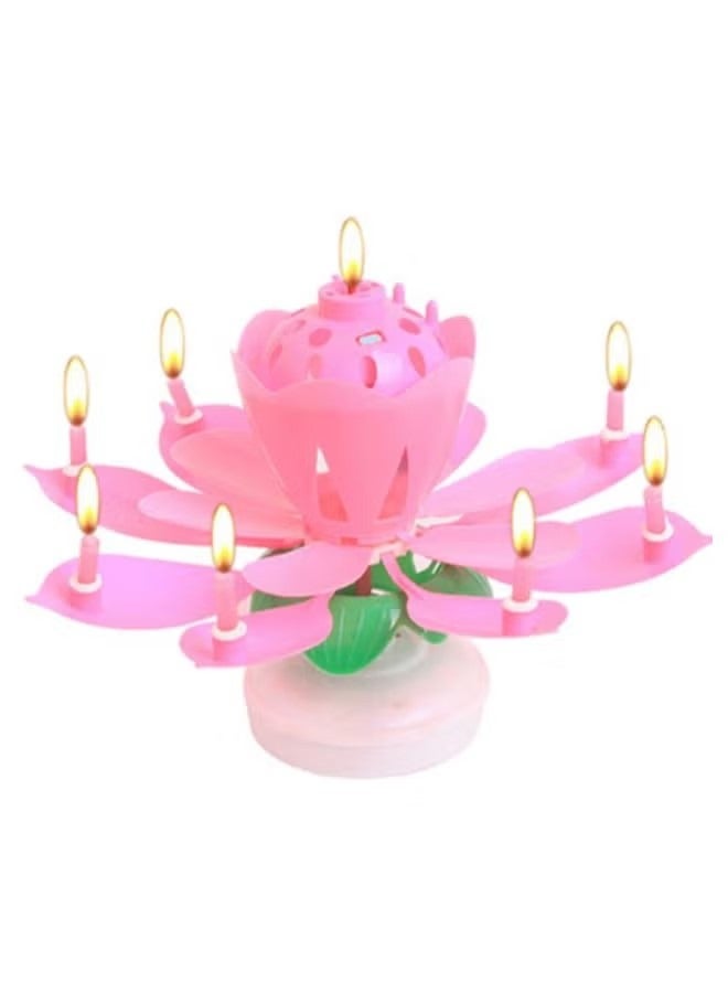 FASHION Rotating Lotus Flower Musical Candle 6 x 11centimeter  - Image 2