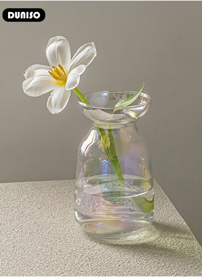 DUNISO - Glass Vases for Decor, Decorative Vases for Flowers, Aesthetic Clear Vases for Living Room Decorations, Modern Hydroponic Glass Transparent Vase Vase for Dining Table Home Decor - Image 1