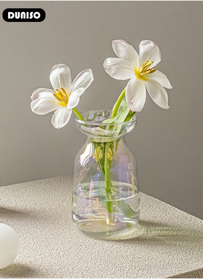 DUNISO - Glass Vases for Decor, Decorative Vases for Flowers, Aesthetic Clear Vases for Living Room Decorations, Modern Hydroponic Glass Transparent Vase Vase for Dining Table Home Decor - Image 1