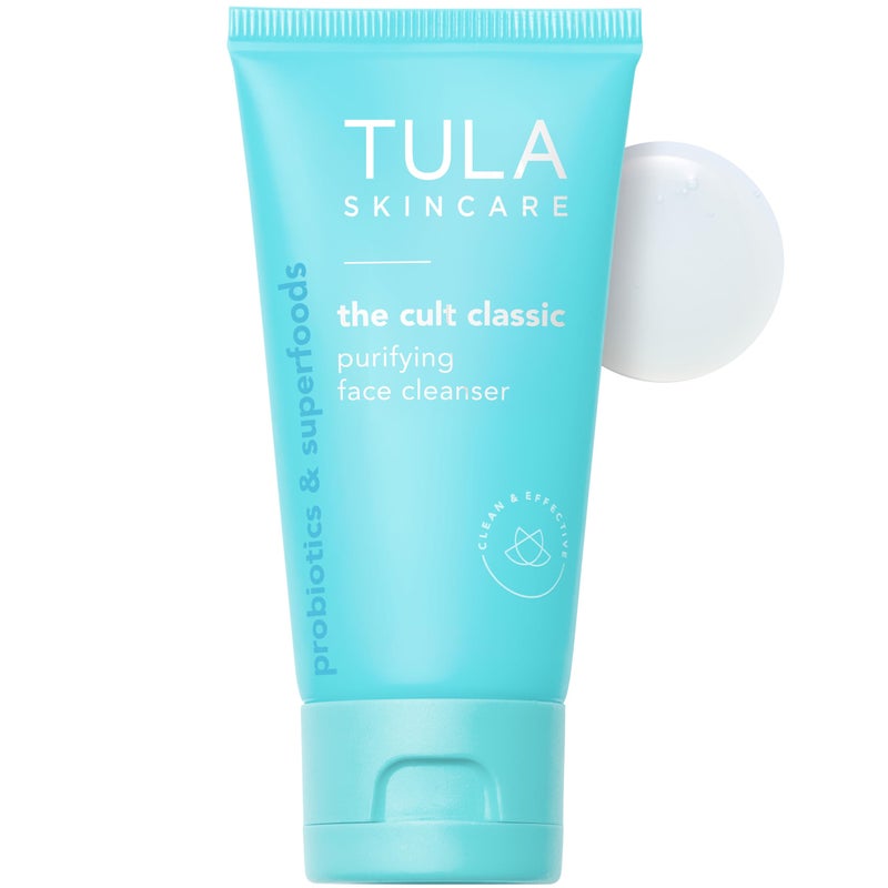TULA Skin Care The Cult Classic Purifying Face Cleanser TravelSize  Gentle and Effective Face Wash Makeup Remover Nourishing and Hydrating  167 oz