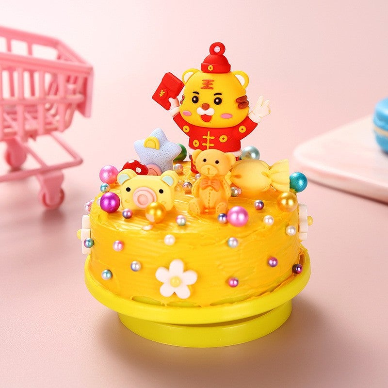 Cream Glue Diy Music Box Children'S Cartoon Rotating Music Box Creative Handmade Birthday Gift Educational Toys - Image 1