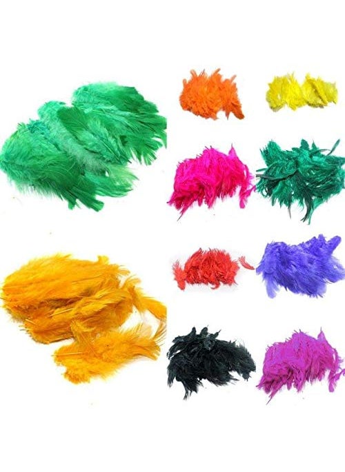 Beadsnfashion - Beadsnfashion Feathers 10 Colors Combo for Jewellery Making Art and Crafts Work, Pack of 250 Pcs - Image 1