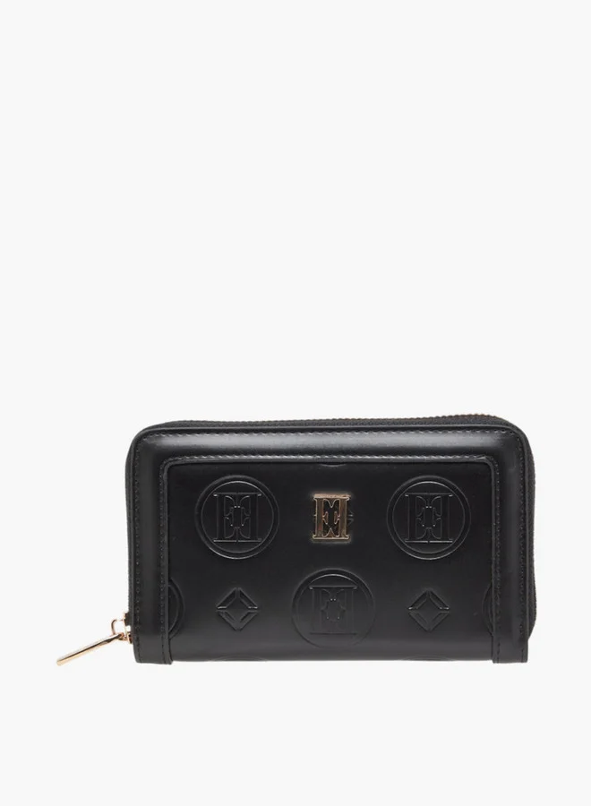 ELLE Monogram Embossed Zip Around Wallet