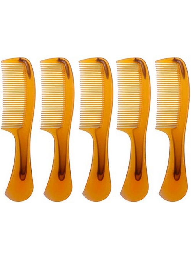LBY 5Pack 16 Cm(6.3'') Hair Combs Round Handle Comb Hair Care CombRound CombCare Handgrip Combbest Styling Comb For Long HairPlastic Yellow - Image 1