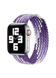 Replacement Strap Single Loop Weaving Nylon Watch Band, Size: M 145mm For Apple Watch Series 9&8&7 41mm / SE 3&SE 2&6&SE&5&4 40mm / 3&2&1 38mm Grape Purple