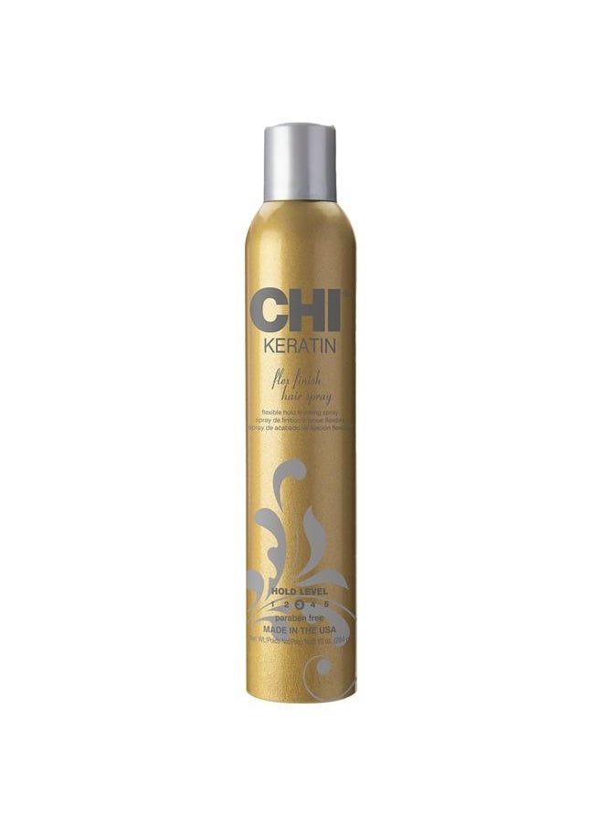 CHI Keratin Flex Finish Hair Spray, Lightweight Spray For Long-Lasting, Smooth Styling, Eliminates Frizz & Flyaways & Seals Out Humidity, 10 Oz  - Image 1