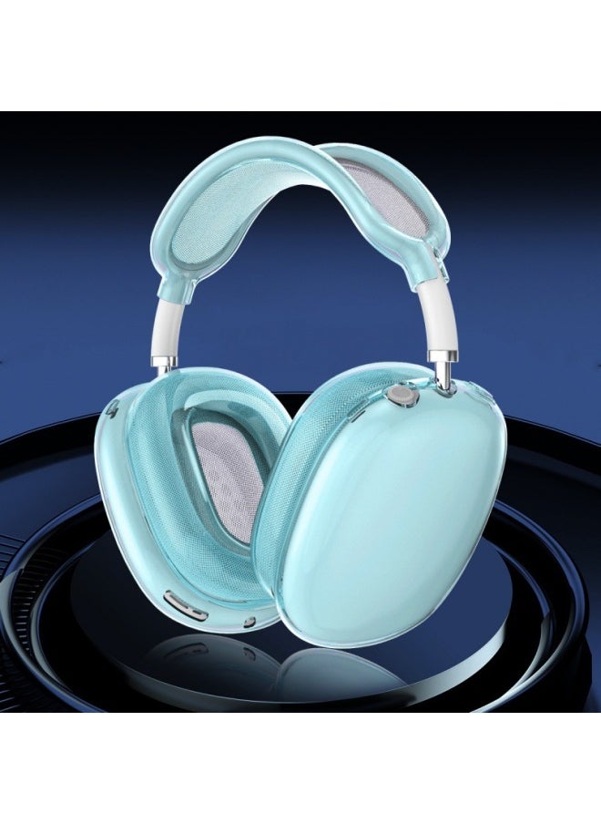 Generic - Suitable For Airpodsmax Apple Bluetooth Headset Max Earmuffs Decorative Transparent Headphone Protective Set Three-piece Set-Color:Transparent Blue (headband Protective Cover + Ear Cap Cover + Earph - Image 1