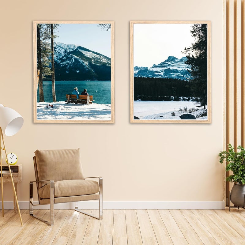 KAIWIN إطارا صور KAIWIN من خشب البلوط للجدار والمكتب مقاس 40 × 50 سم - Image 2