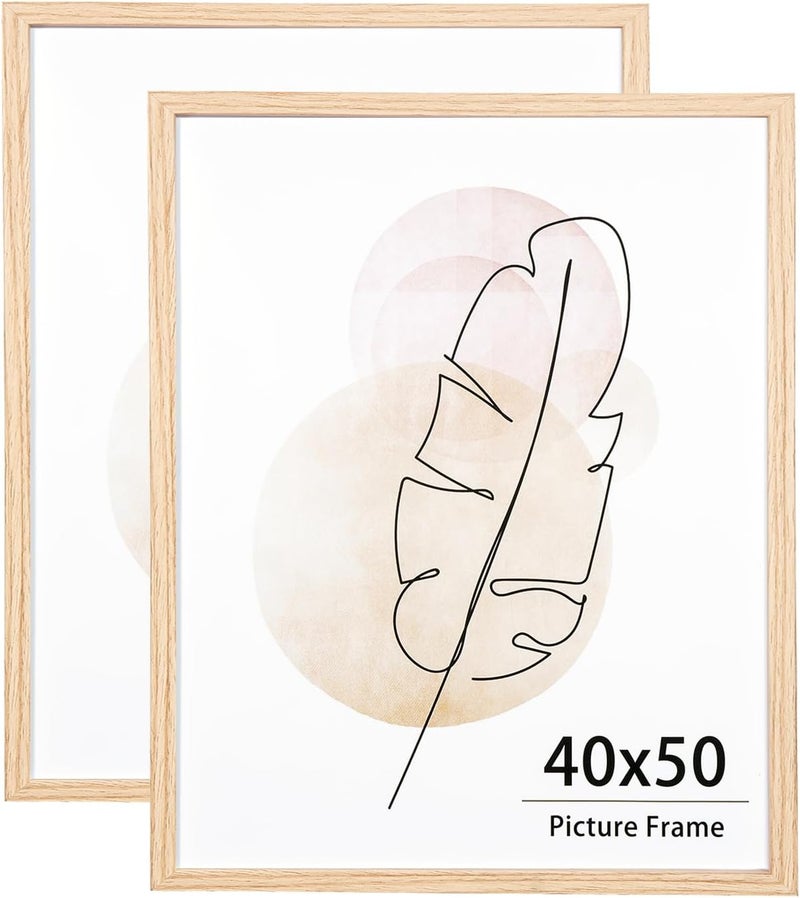 KAIWIN إطارا صور KAIWIN من خشب البلوط للجدار والمكتب مقاس 40 × 50 سم - Image 1